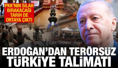 Erdoğan'dan Ter&ouml;rs&uuml;z T&uuml;rkiye talimatı! PKK'nın silah bırakacağı tarih de ortaya &ccedil;ıktı