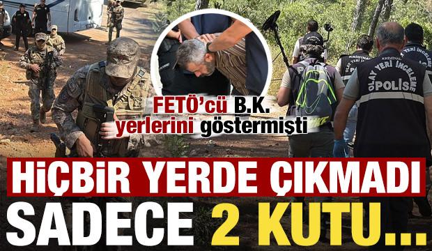 FET&Ouml;'c&uuml; B.K. silahların yerini g&ouml;stermişti! Aramalarla her yer boş &ccedil;ıktı, sadece 2 kutu...