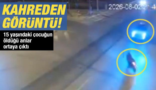 Gece yarısı kavşakta dehşet: Otomobille &ccedil;arpışan motosikletli &ccedil;ocuk &ouml;ld&uuml;