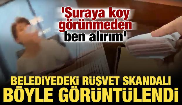 İzmit Belediyesi'nde r&uuml;şvet skandalının g&ouml;r&uuml;nt&uuml;leri ortaya &ccedil;ıktı: Şuraya koy alırım