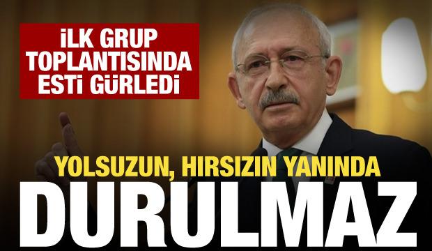 Kılı&ccedil;daroğlu'ndan ilk grup toplantısında sert s&ouml;zler: Hırsızın yanında durulmaz!