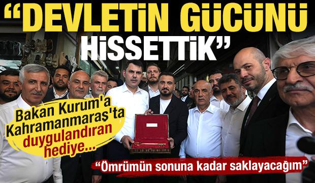 &Ouml;mr&uuml;m&uuml;n sonuna kadar saklayacağım: Murat Kurum'a Kahramanmaraş'ta duygulandıran hediye