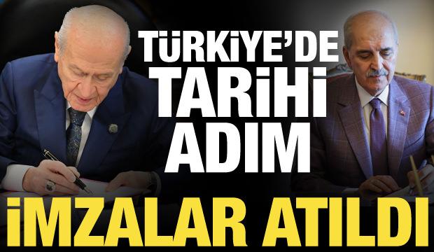Ter&ouml;rs&uuml;z T&uuml;rkiye s&uuml;recinde kritik adım! Bah&ccedil;eli ve Kurtulmuş imzayı attı