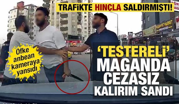 Trafikte tartıştığı s&uuml;r&uuml;c&uuml;ye testere ile saldıran ş&uuml;pheli hakkında yeni gelişme 
