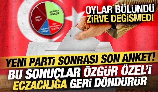 Yeni Parti sonrası son anket : Oylar b&ouml;l&uuml;nd&uuml;, zirve değişmedi