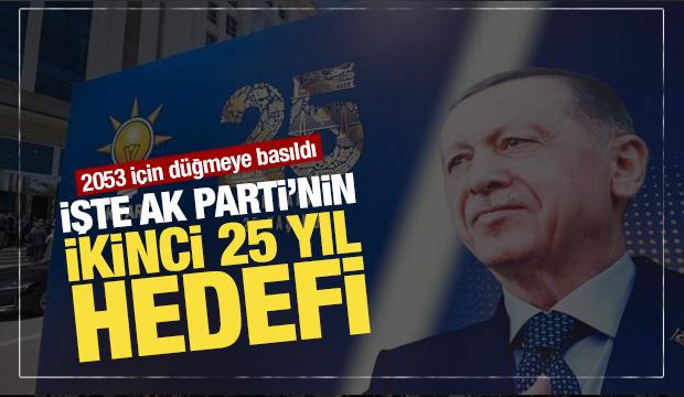 2053 i&ccedil;in d&uuml;ğmeye basıldı: İşte AK Parti'nin ikinci 25 yıl hedefi