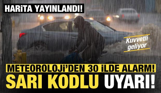 30 ilde sağanak yağış alarmı! Sarı kodlu uyarı geldi: Bug&uuml;n hava durumu nasıl?