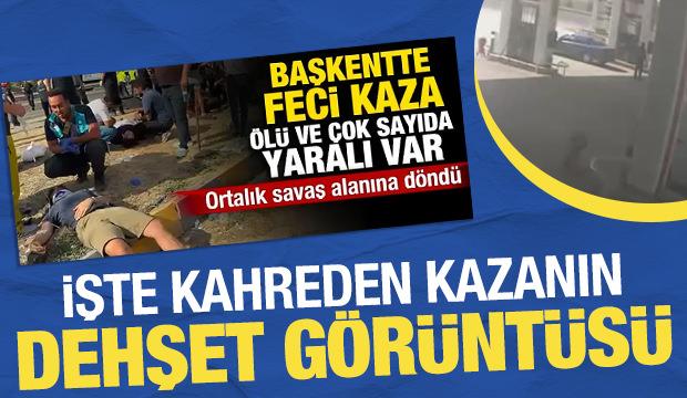 Ankara'da 2 kişinin &ouml;ld&uuml;ğ&uuml; feci kazanın dehşet g&ouml;r&uuml;nt&uuml;leri ortaya &ccedil;ıktı