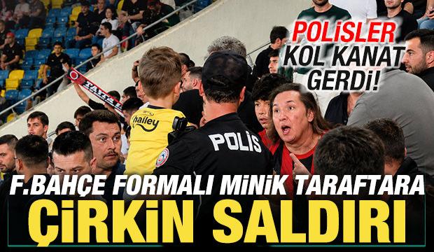 Ankara'da utan&ccedil; gecesi! Fenerbah&ccedil;e formalı minik taraftara &ccedil;irkin saldırı