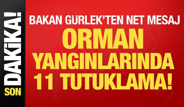 Bakan G&uuml;rlek'ten orman yangınlarına ilişkin a&ccedil;ıklama: 11 kişi tutuklandı!