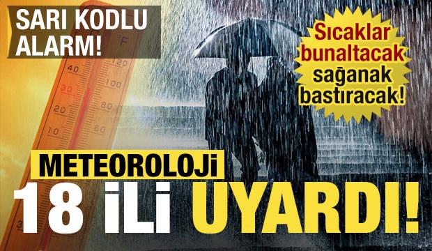 Bir yanda g&uuml;neş bir yanda yağmur! 18 il i&ccedil;in saat verildi: Sarı kodlu uyarı
