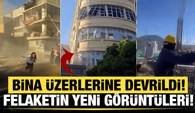 Felaket anı! Ka&ccedil;arken &uuml;zerlerine balkon devrildi...