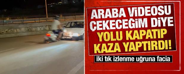 İki tık fazla alacağım diye arabasının videosunu &ccedil;ekerken kaza yaptırdı!