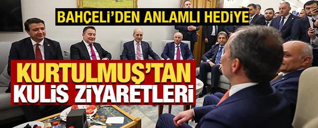 TBMM Başkanı Numan Kurtulmuş, kulisleri ziyaret etti! Bah&ccedil;eli'den anlamlı hediye
