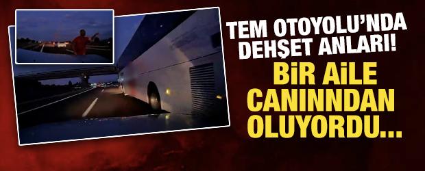 TEM Otoyolu'nda dehşet anları... Otob&uuml;s g&ouml;z g&ouml;re g&ouml;re kazaya sebep oldu!