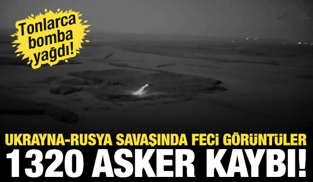 Ukrayna-Rusya savaşında feci g&ouml;r&uuml;nt&uuml;ler! Tonlarca bomba yağdı. 1320 asker kaybı!