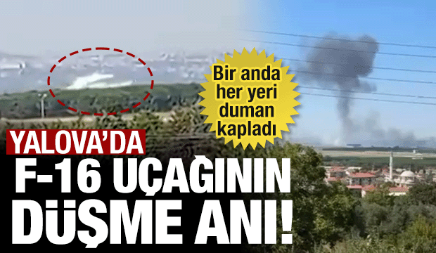 Yalova'da eğitim u&ccedil;ağının d&uuml;şme anı kamerada!
