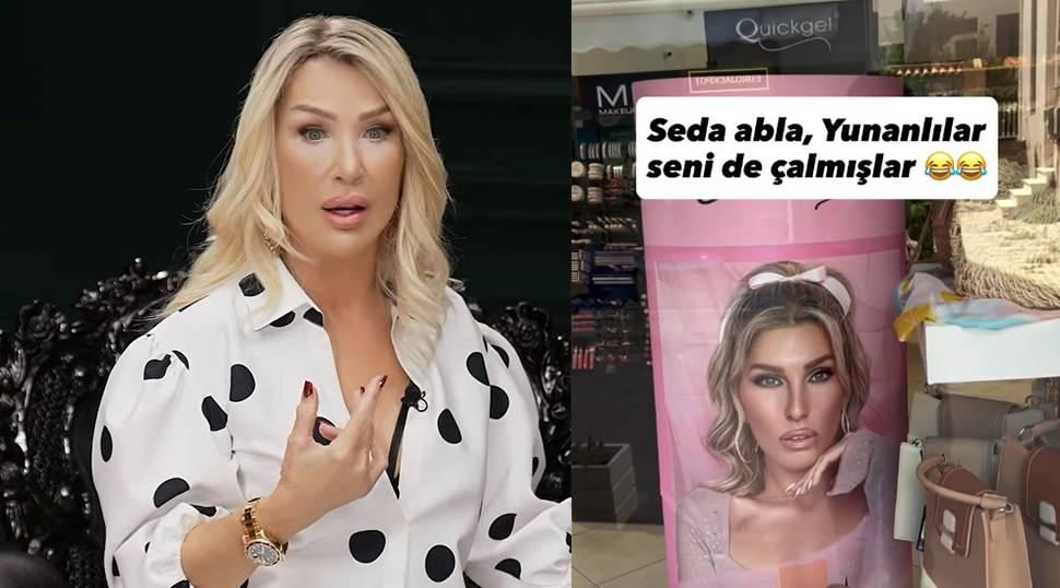 Yunanistan'da Seda Sayan afişi şaşkınlığı! Benzerliğiyle g&uuml;ndem oldu