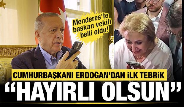 Cumhurbaşkanı Erdoğan Menderes Belediye Başkanvekili se&ccedil;ilen Asuman Şen'i tebrik etti