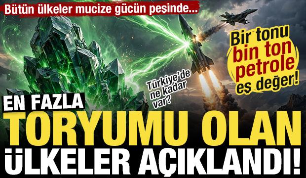 En fazla toryuma sahip &uuml;lkeler a&ccedil;ıklandı! Bir tonu bin ton petrole eşit! T&uuml;rkiye ka&ccedil;ıncı?