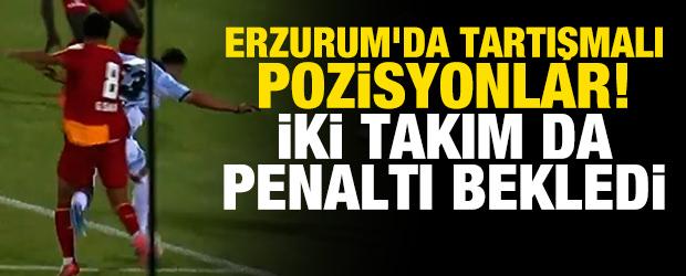 Erzurum'da tartışmalı pozisyonlar! İki takım da penaltı bekledi