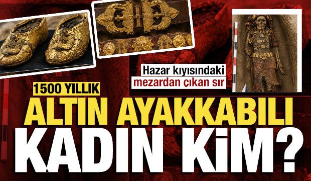 Hazar kıyısındaki mezardan &ccedil;ıkan sır: 1500 yıllık altın ayakkabılı kadın kim?