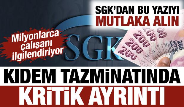 Kıdem tazminatında kritik ayrıntı: Milyonlarca &ccedil;alışanı ilgilendiren detay a&ccedil;ıklandı