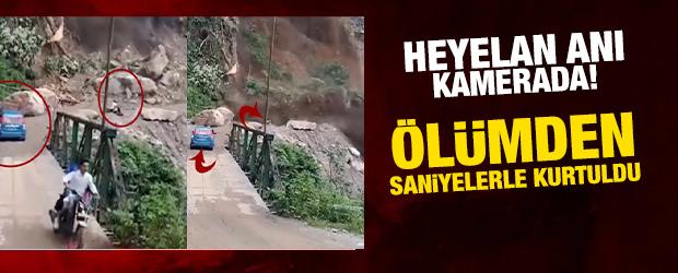 Korkutucu heyelan az kalsın can alıyordu!