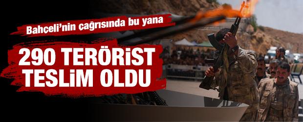 Ter&ouml;rs&uuml;z T&uuml;rkiye s&uuml;reci meyvelerini veriyor: Teslim olan ter&ouml;rist sayısı 290&rsquo;a ulaştı