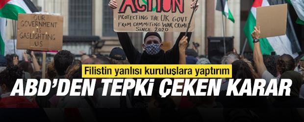 ABD&rsquo;den dikkat &ccedil;eken karar: Washington&rsquo;dan Filistin yanlısı kuruluşlara yaptırım