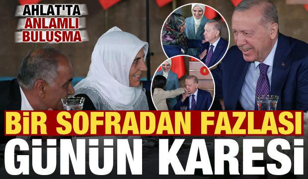 Ahlat'ta anlamlı buluşma! Erdoğan şehit aileleriyle bir araya geldi