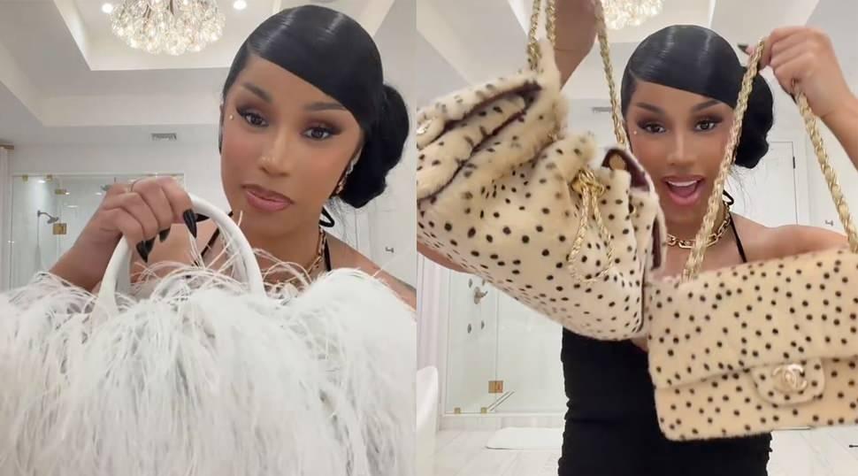 Cardi B tek tek g&ouml;sterdi! 9 Milyon TL değerindeki &ccedil;antalarını tanıttı