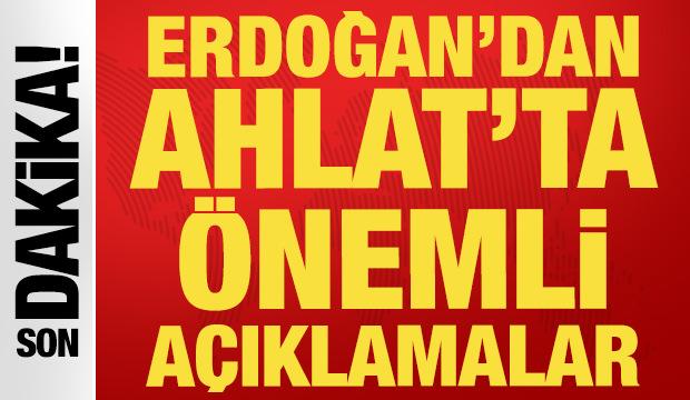 Cumhurbaşkanı Erdoğan, Ahlat'ta konuşuyor