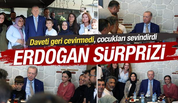 Erdoğan'dan &Ccedil;engelk&ouml;y'de esnaf ziyareti: &Ccedil;ocuklara har&ccedil;lık ve hediye