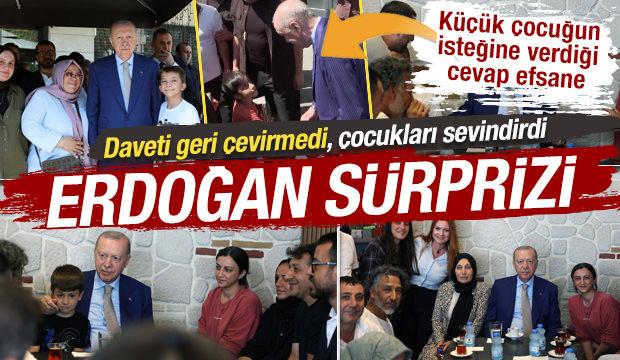 Erdoğan'dan &Ccedil;engelk&ouml;y'de esnaf ziyareti: &Ccedil;ocuklara har&ccedil;lık ve hediye