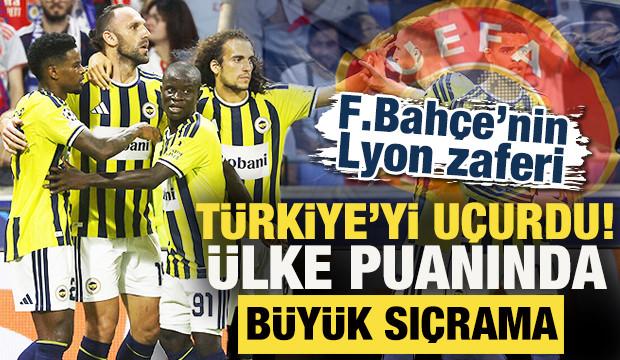 Fenerbah&ccedil;e&rsquo;nin Lyon zaferi T&uuml;rkiye&rsquo;yi u&ccedil;urdu! &Uuml;lke Puanında b&uuml;y&uuml;k sı&ccedil;rama