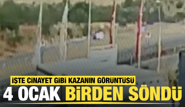 Gaziantep'te d&ouml;rt kişinin &ouml;ld&uuml;ğ&uuml; feci kaza saniye saniye g&uuml;venlik kamerasında!