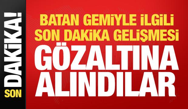 Girne'de batan geminin kaptanı ve 7 kişi g&ouml;zaltına alındı