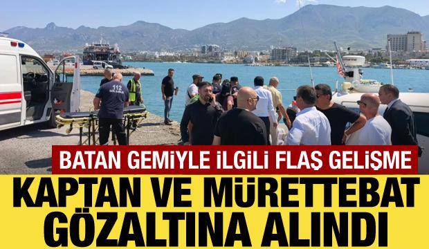 Girne'de batan geminin kaptanı ve 7 kişi g&ouml;zaltına alındı