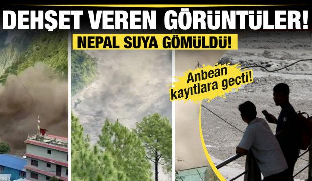 Nepal'deki sel felaketinin &uuml;rk&uuml;t&uuml;c&uuml; g&ouml;r&uuml;nt&uuml;leri ortaya &ccedil;ıktı
