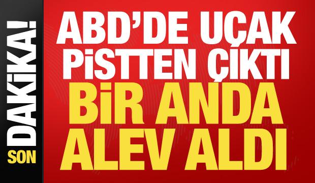 ABD'de korku dolu anlar! Amazon'a ait u&ccedil;ak iniş sırasında pistten &ccedil;ıktı