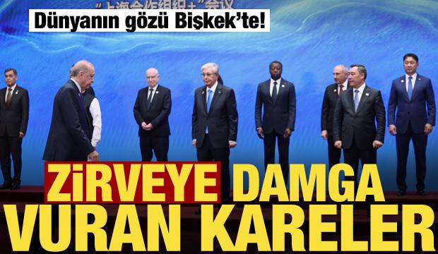 Cumhurbaşkanı Erdoğan, Şİ&Ouml; Devlet Başkanları Zirvesi'nde aile fotoğrafı &ccedil;ekimine katıldı