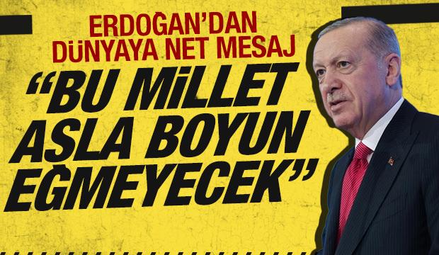 Cumhurbaşkanı Erdoğan'dan d&uuml;nyaya Sivas Kongresi mesajı: Bu millet asla boyun eğmeyecek