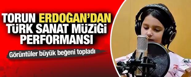 Cumhurbaşkanı Erdoğan'ın torunundan "Yine Bir G&uuml;lnihal" performansı