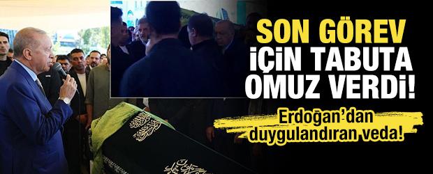 Erdoğan&rsquo;dan duygulandıran veda! Son g&ouml;rev i&ccedil;in tabuta omuz verdi