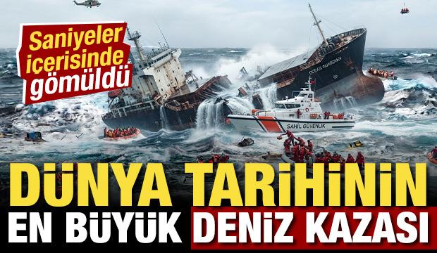 Saniyeler i&ccedil;erisinde denize g&ouml;m&uuml;ld&uuml;! işte d&uuml;nya tarihinin en b&uuml;y&uuml;k deniz kazası