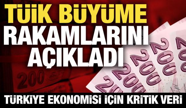 T&uuml;rkiye ekonomisi i&ccedil;in kritik veri: T&Uuml;İK b&uuml;y&uuml;me rakamlarını a&ccedil;ıkladı