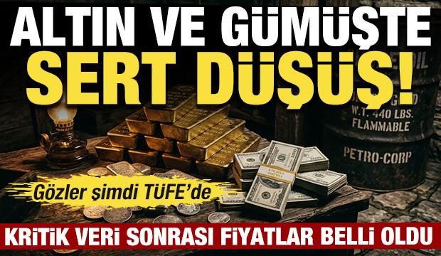 Altın ve g&uuml;m&uuml;şte sert d&uuml;ş&uuml;ş! Kritik veri sonrası fiyatlar belli oldu