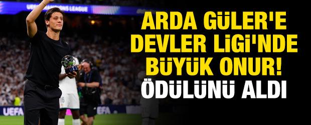 Arda G&uuml;ler'e Devler Ligi'nde b&uuml;y&uuml;k onur! &Ouml;d&uuml;l&uuml;n&uuml; aldı
