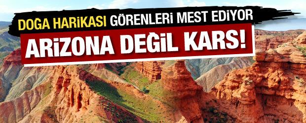 Arizona değil Kağızman! Kars&rsquo;ın doğa harikası Bayam Kızıllıkları g&ouml;renleri b&uuml;y&uuml;l&uuml;yor